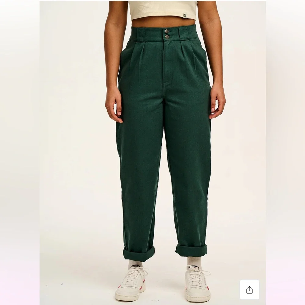 Addison Cotton Jeans in Posy Green - Picture 2 of 8